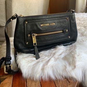 Black Leather Michael Kors Crossbody
